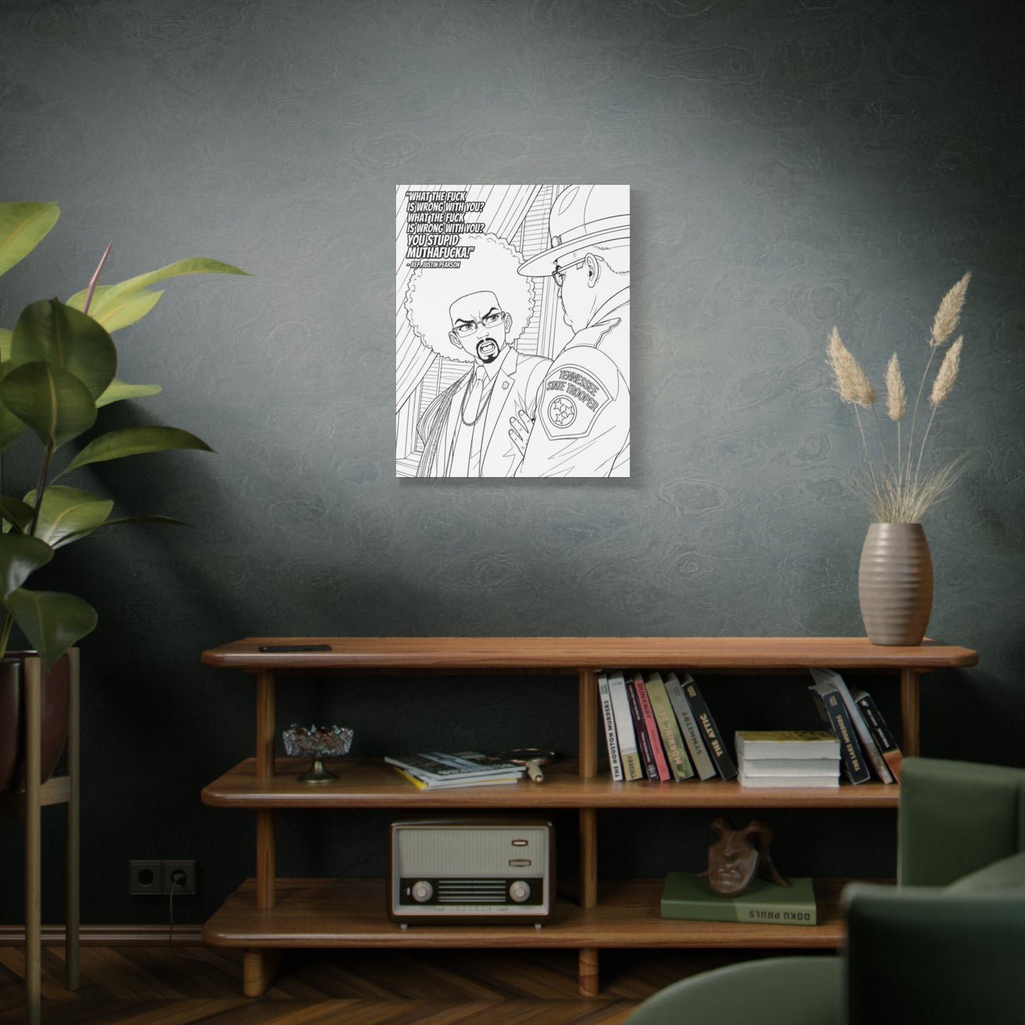 Paint It Yourself, Ten Toes Down | Justin Pearson — Afro Artist Confrontation Matte Canvas Print