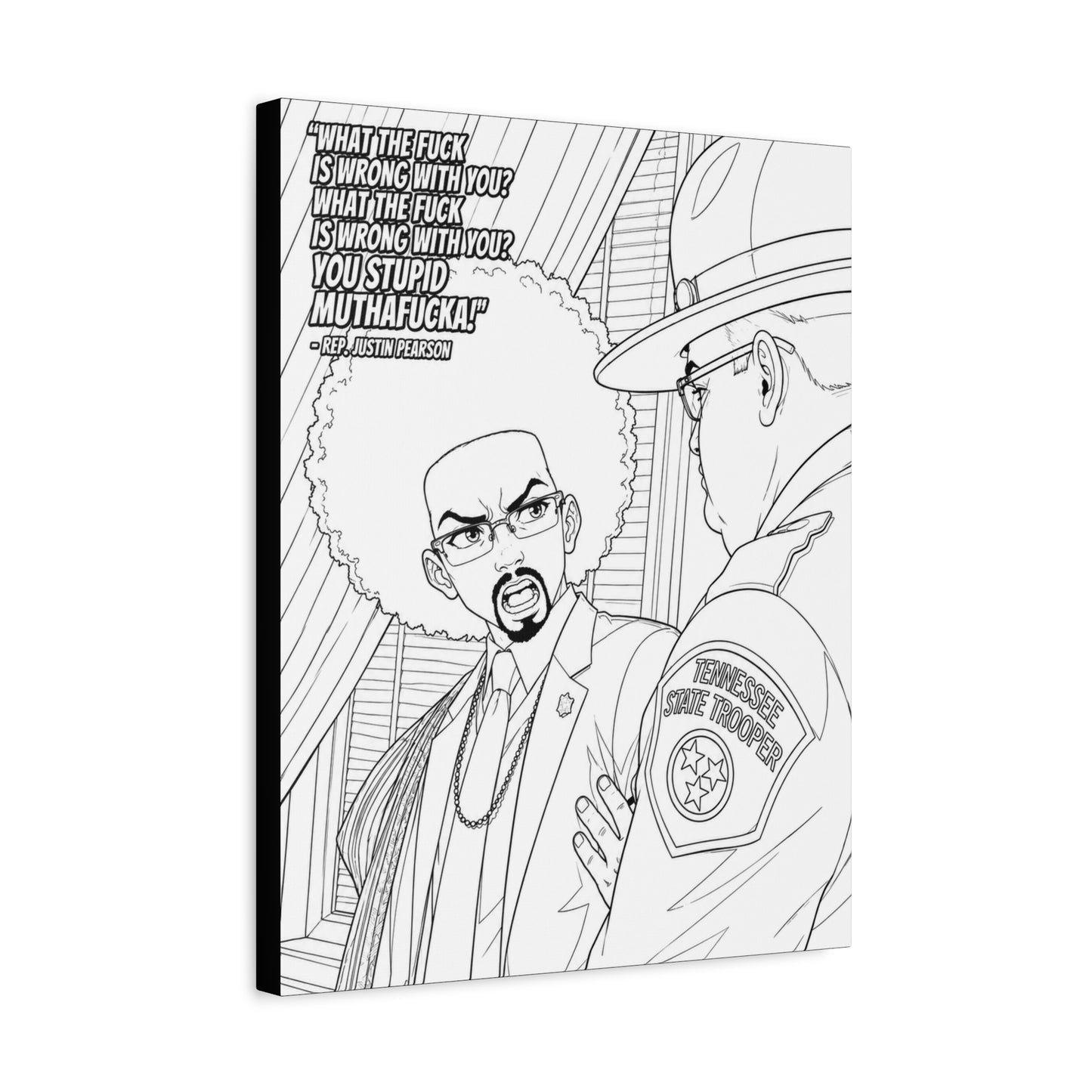Paint It Yourself, Ten Toes Down | Justin Pearson — Afro Artist Confrontation Matte Canvas Print