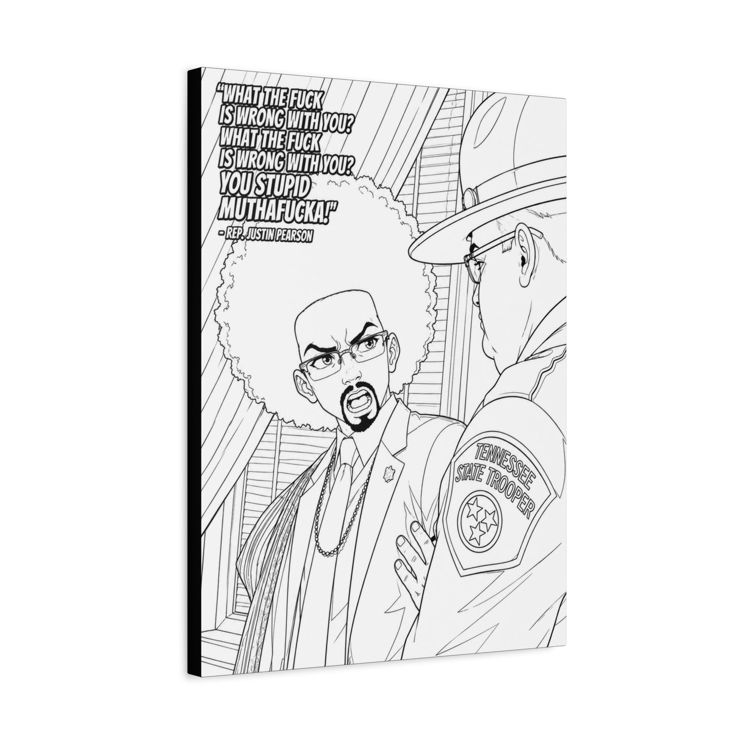 Paint It Yourself, Ten Toes Down | Justin Pearson — Afro Artist Confrontation Matte Canvas Print