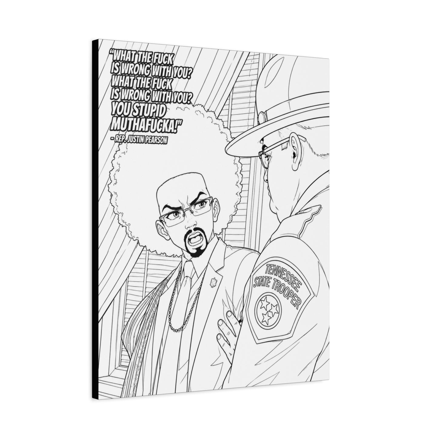 Paint It Yourself, Ten Toes Down | Justin Pearson — Afro Artist Confrontation Matte Canvas Print