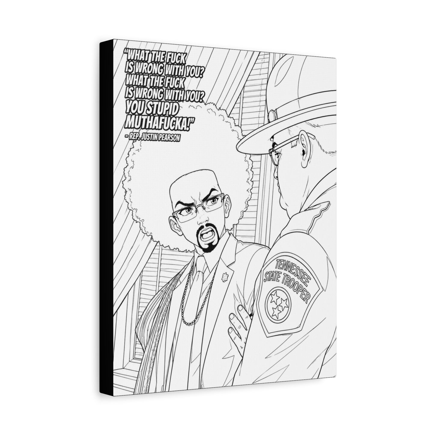 Paint It Yourself, Ten Toes Down | Justin Pearson — Afro Artist Confrontation Matte Canvas Print