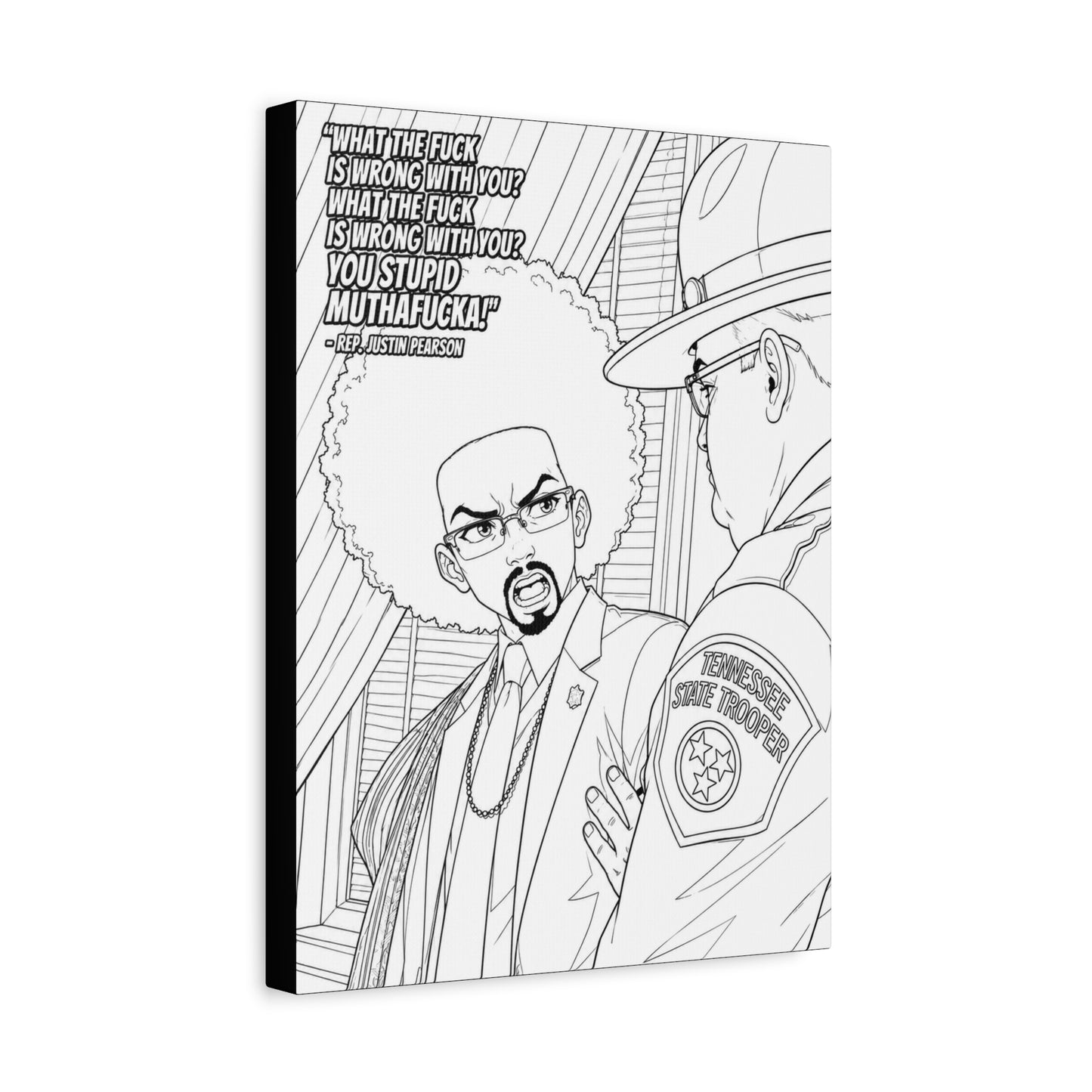 Paint It Yourself, Ten Toes Down | Justin Pearson — Afro Artist Confrontation Matte Canvas Print