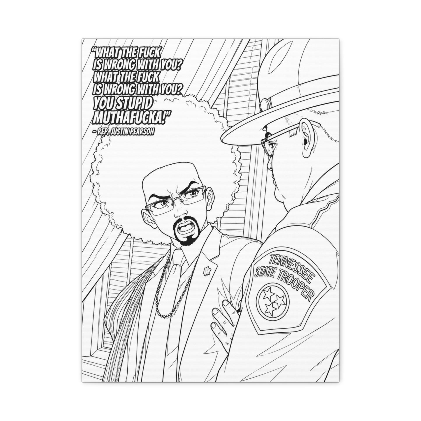 Paint It Yourself, Ten Toes Down | Justin Pearson — Afro Artist Confrontation Matte Canvas Print