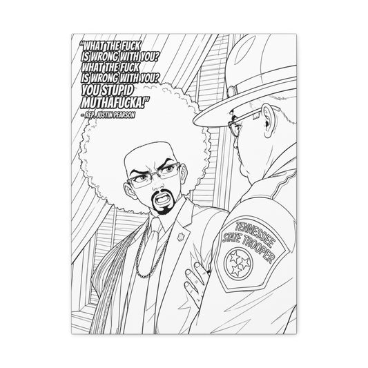 Paint It Yourself, Ten Toes Down | Justin Pearson — Afro Artist Confrontation Matte Canvas Print