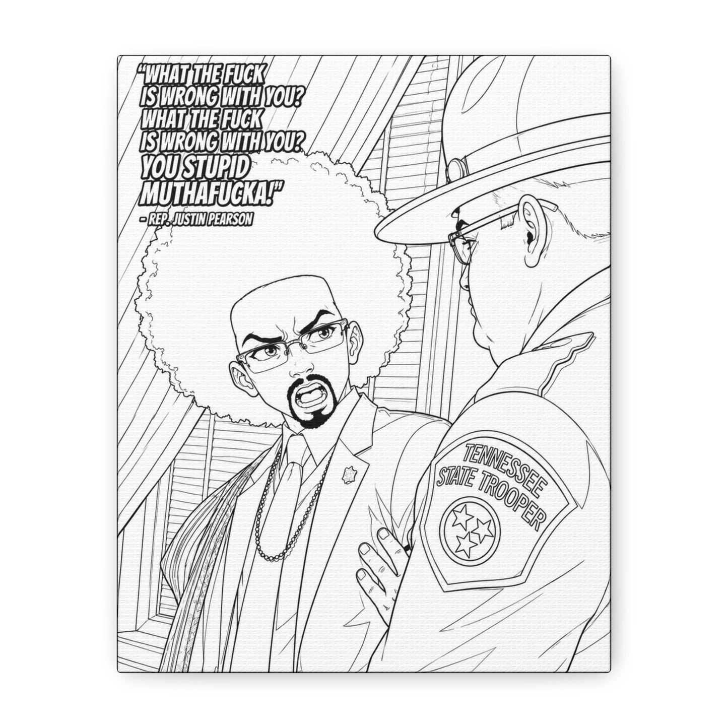 Paint It Yourself, Ten Toes Down | Justin Pearson — Afro Artist Confrontation Matte Canvas Print