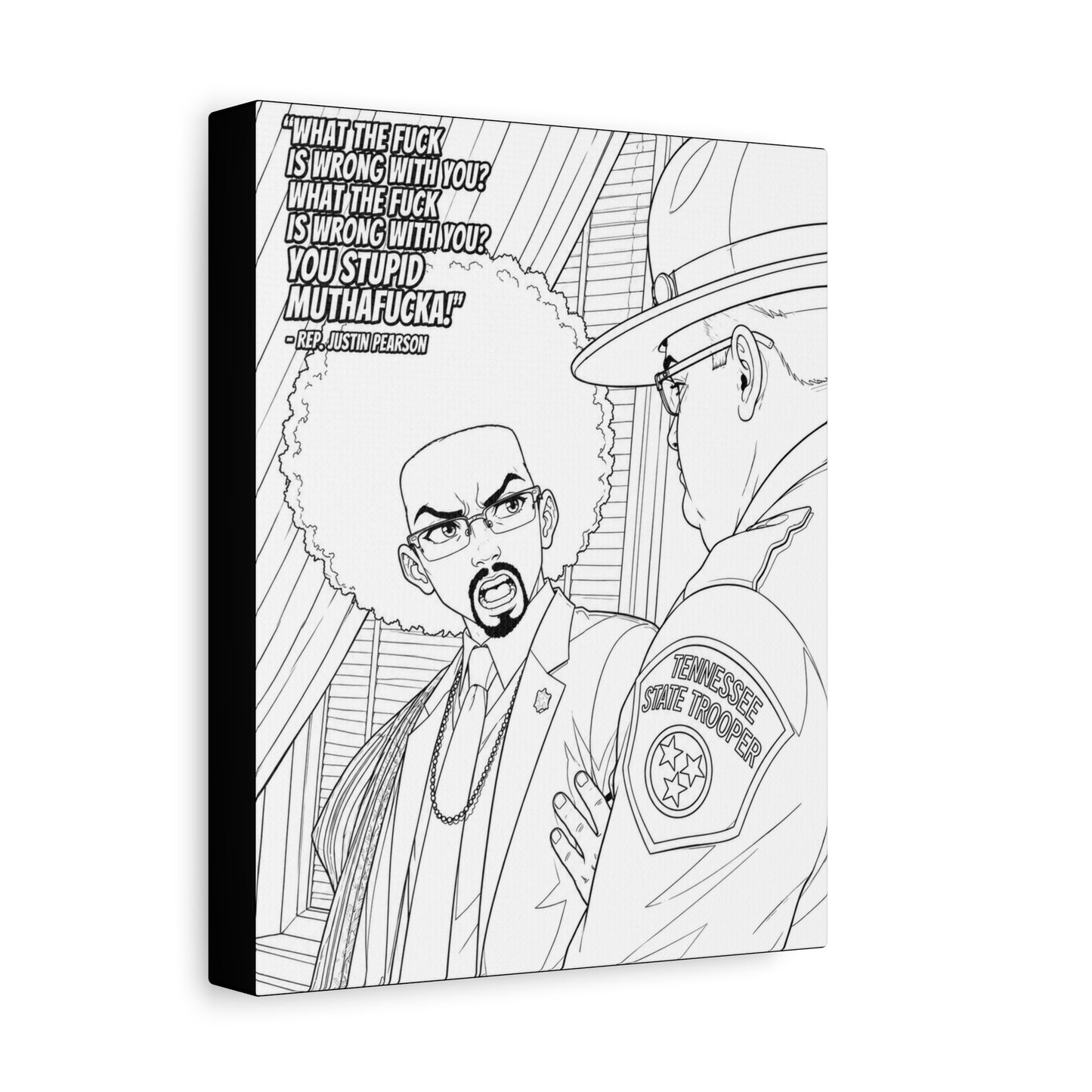 Paint It Yourself, Ten Toes Down | Justin Pearson — Afro Artist Confrontation Matte Canvas Print