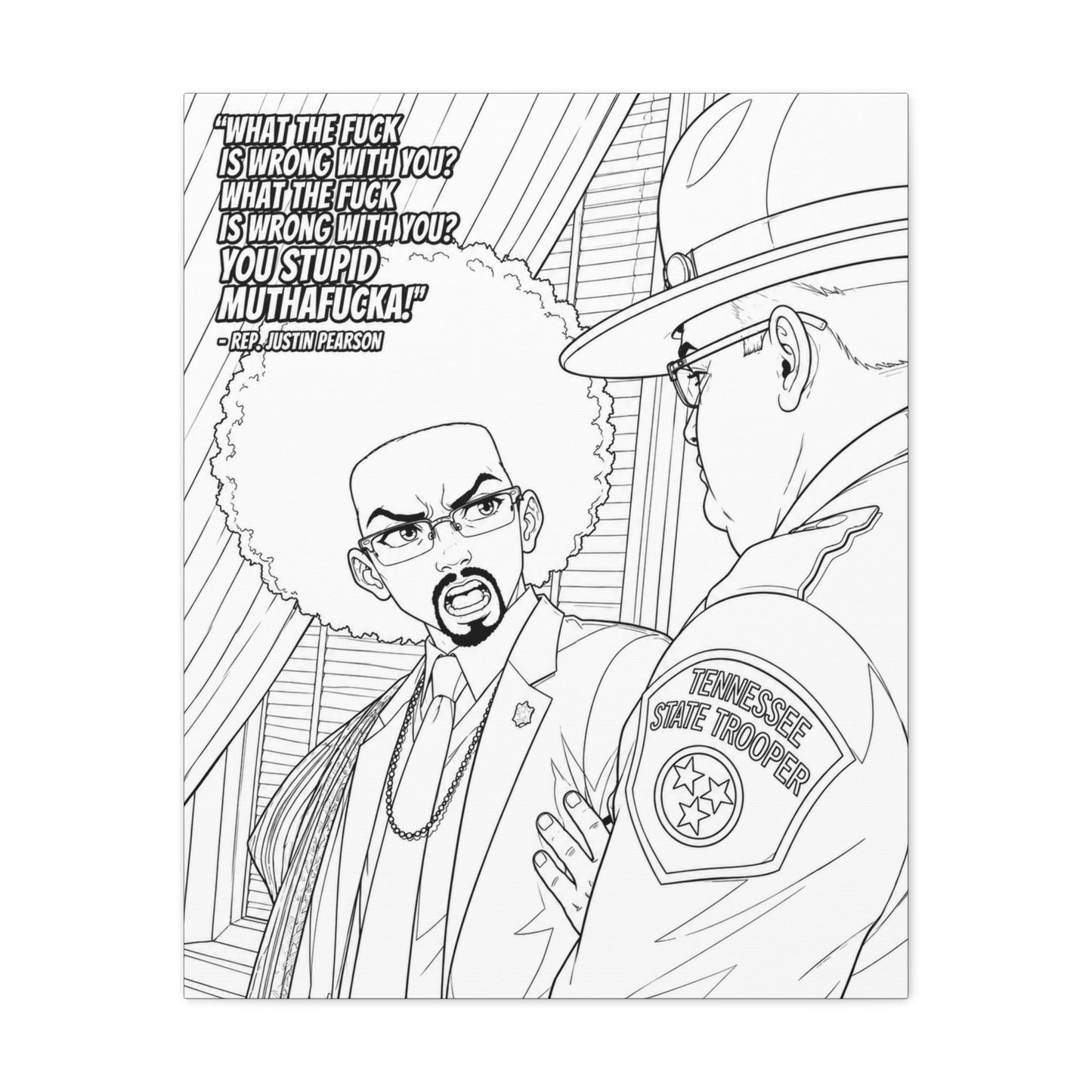 Paint It Yourself, Ten Toes Down | Justin Pearson — Afro Artist Confrontation Matte Canvas Print