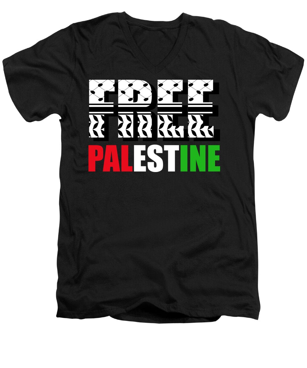 Free Palestine - Men's V-Neck T-Shirt