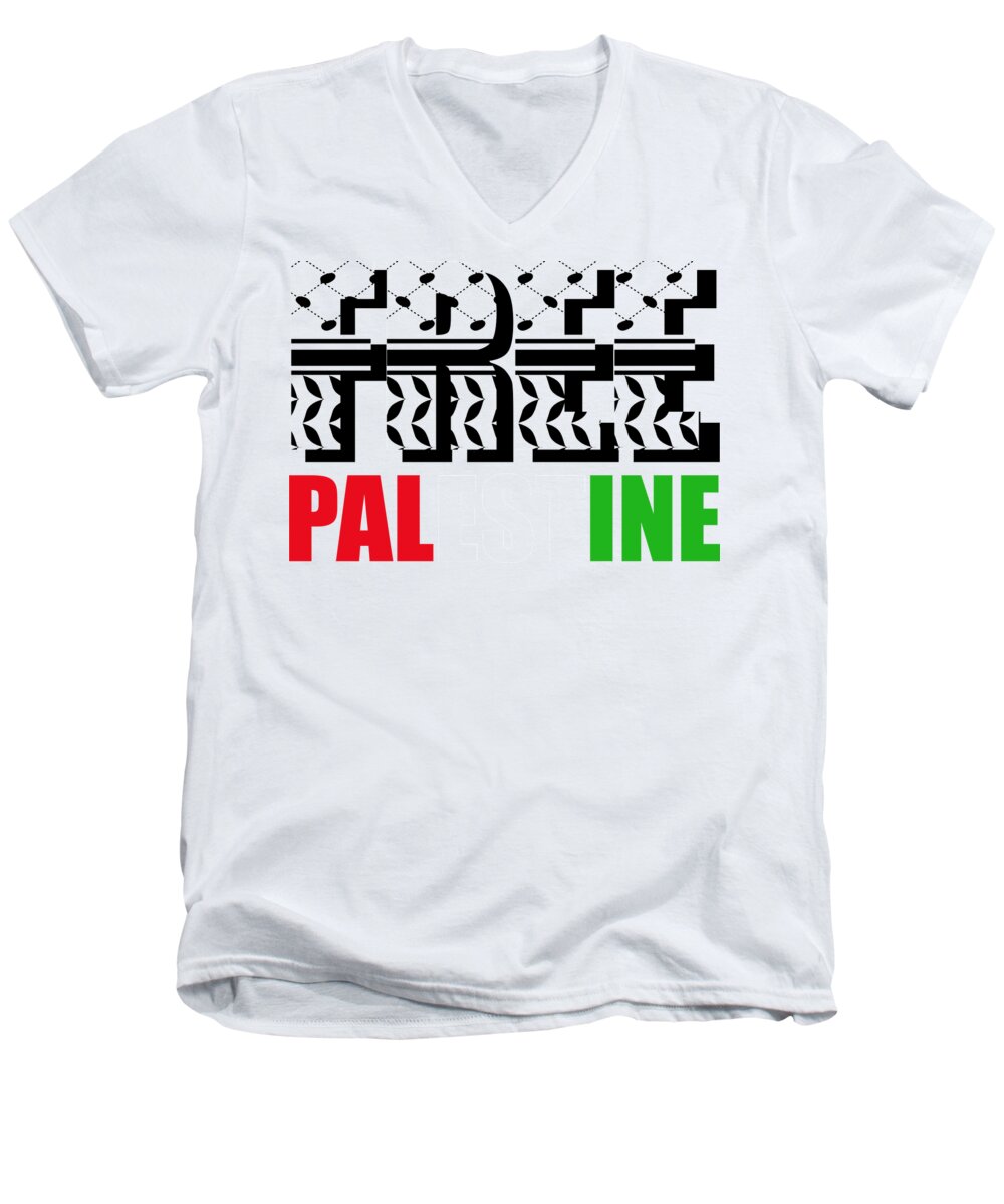 Free Palestine - Men's V-Neck T-Shirt